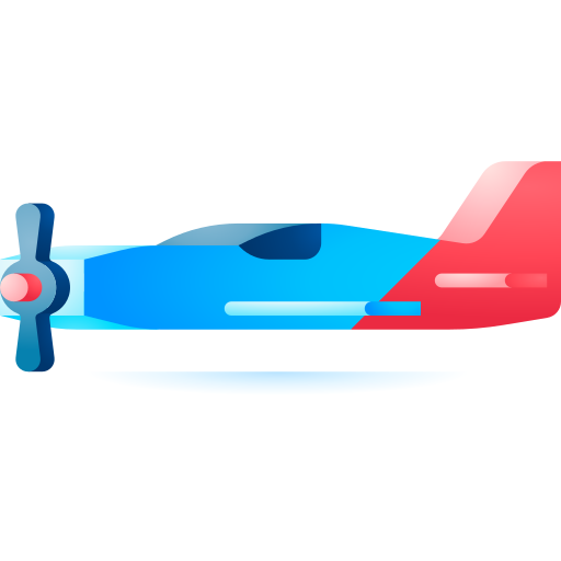 vliegtuig 3D Toy Gradient icoon