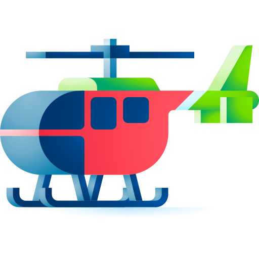 hélicoptère 3D Toy Gradient Icône