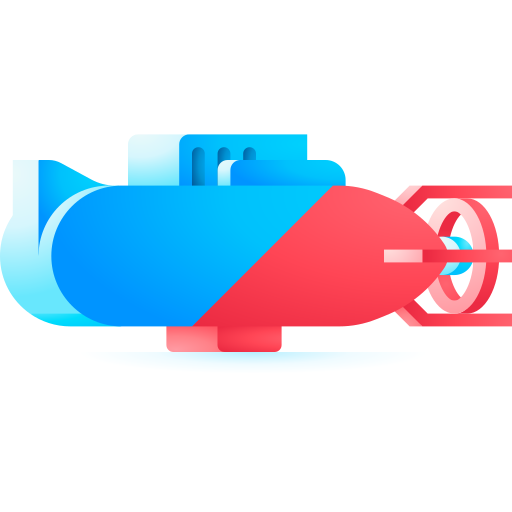 onderzeeër 3D Toy Gradient icoon