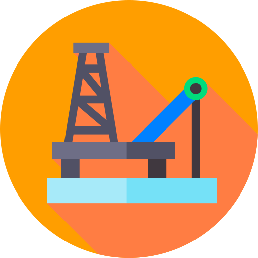 Нефтяная платформа Flat Circular Flat иконка