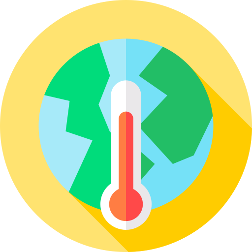 il riscaldamento globale Flat Circular Flat icona