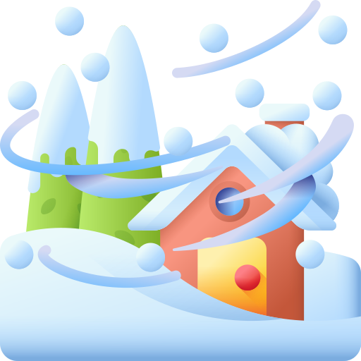 tempesta di neve 3D Color icona