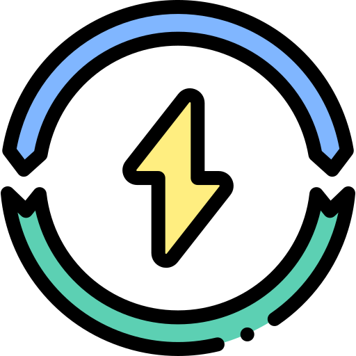 전기 Detailed Rounded Lineal color icon