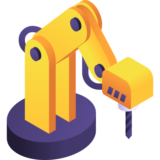 robot industrial Gradient Isometric Gradient icono