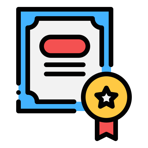 Certificate Generic Outline Color icon