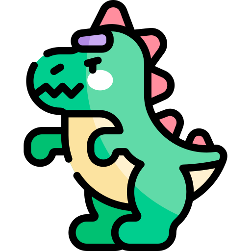 dinosaurio Kawaii Lineal color icono