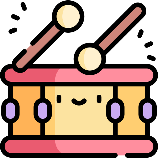 Drum Kawaii Lineal color icon