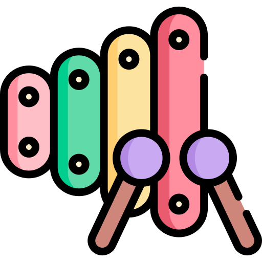 xilófono Kawaii Lineal color icono