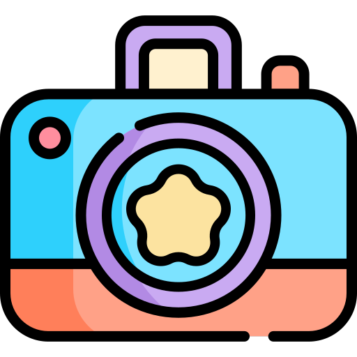 cámara Kawaii Lineal color icono