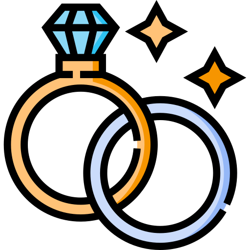 anillo de bodas Detailed Straight Lineal color icono
