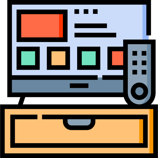 mesa de televisión Detailed Straight Lineal color icono