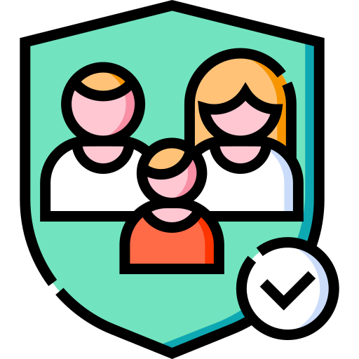 가족 보험 Detailed Straight Lineal color icon