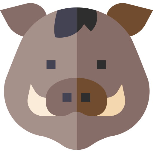 Wild pig Basic Straight Flat icon