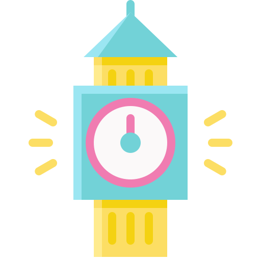 torre del reloj Generic Flat icono
