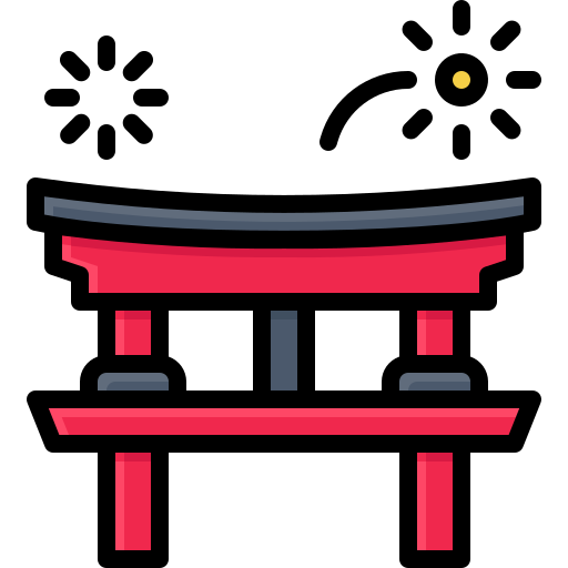 神社 Generic Outline Color icon