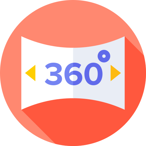 360 graden Flat Circular Flat icoon