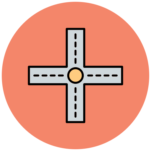 intersection routière Generic Outline Color Icône