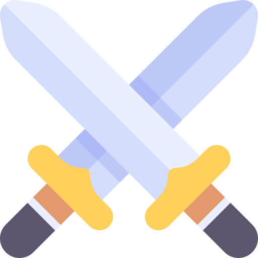 espadas Kawaii Flat icono