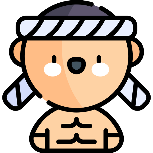 Muay thai Kawaii Lineal color icon