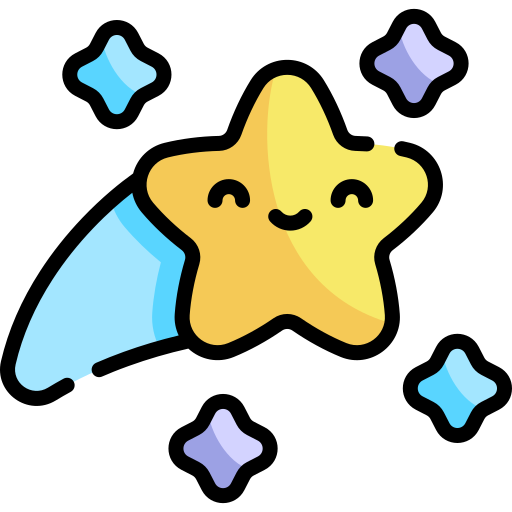 Падающая звезда Kawaii Lineal color иконка