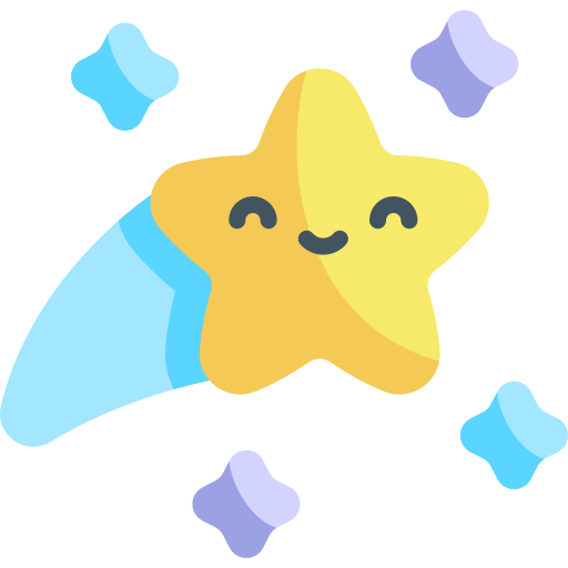 Shooting star Kawaii Flat icon