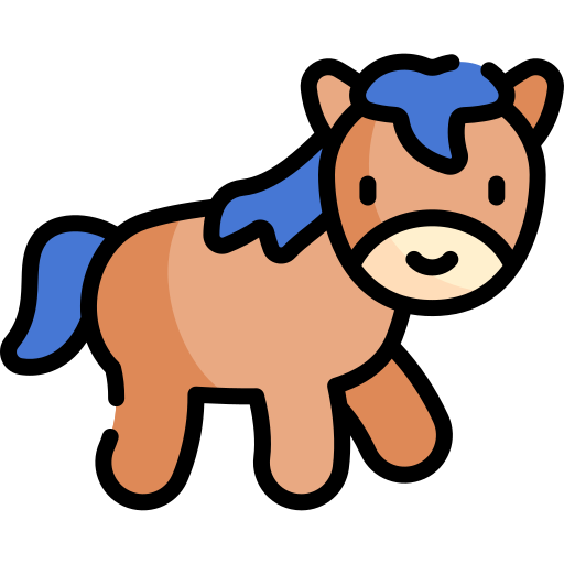 Лошадь Kawaii Lineal color иконка
