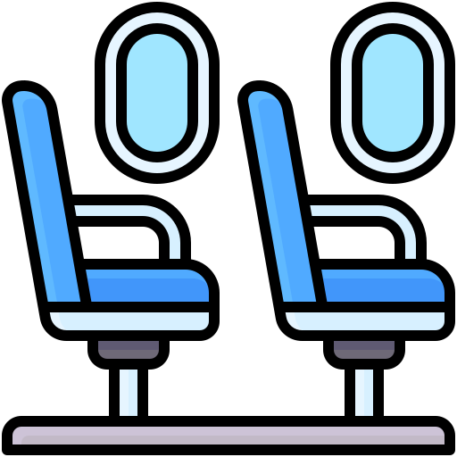 asientos de avión Generic Outline Color icono