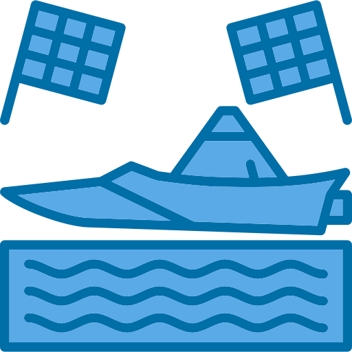 bateau à moteur Generic Blue Icône