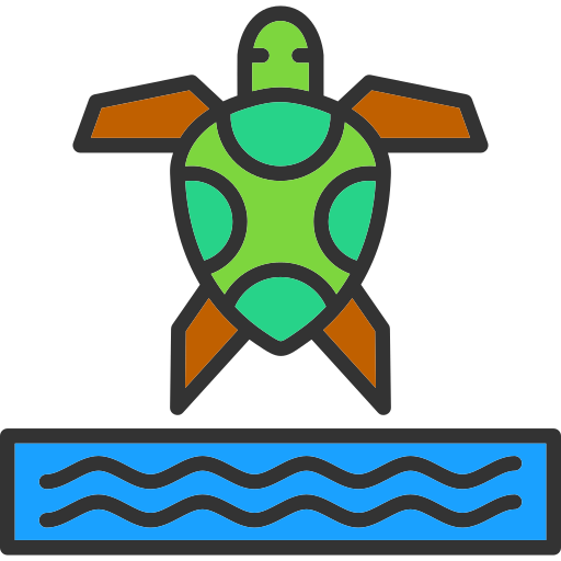 tortuga marina Generic Outline Color icono