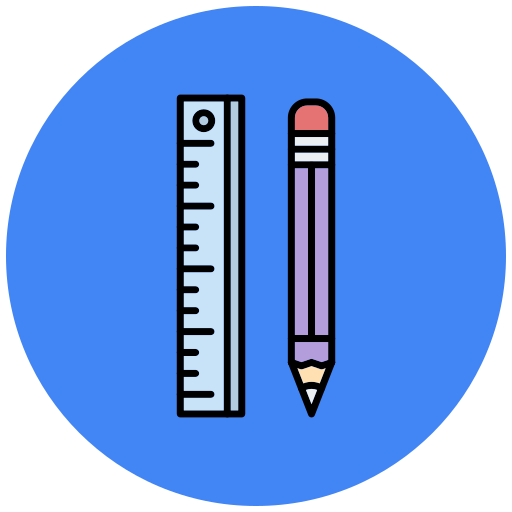 линейка и карандаш Generic Outline Color иконка