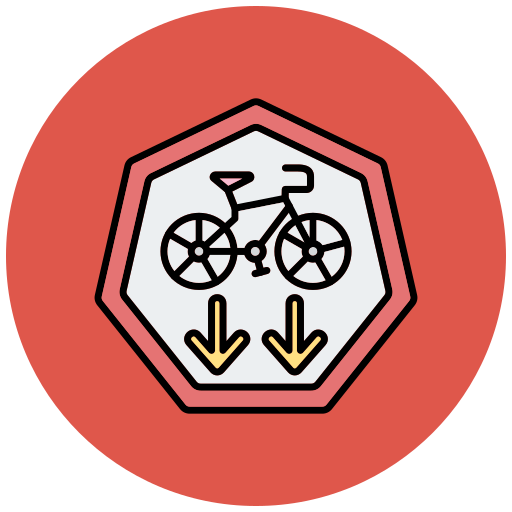 自転車レーン Generic Outline Color icon