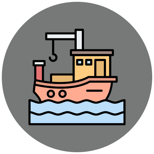 bateau de pêche Generic Outline Color Icône