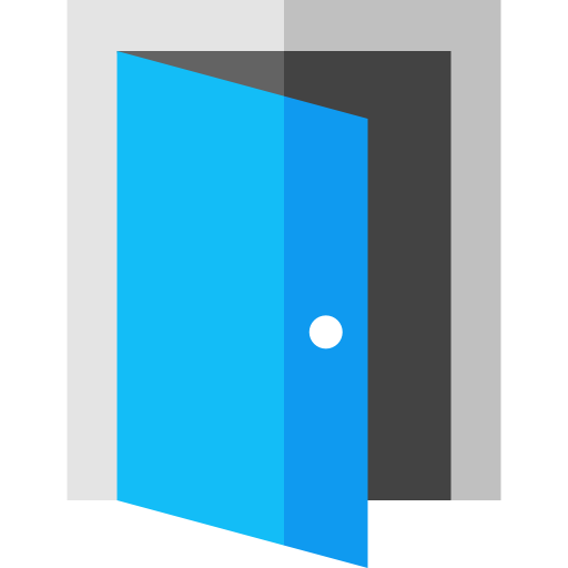 porta aperta Basic Straight Flat icona