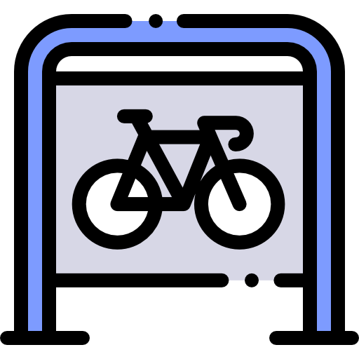 Bike parking Detailed Rounded Lineal color icon