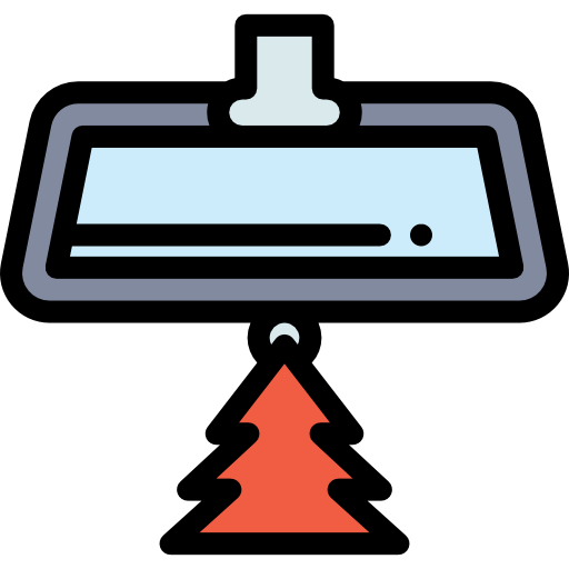 espejo retrovisor Detailed Rounded Lineal color icono
