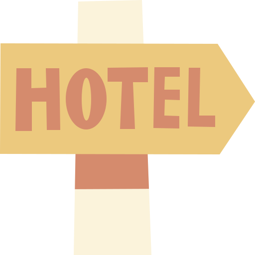 segno dell'hotel Cartoon Flat icona