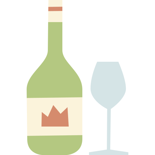 botella de vino Cartoon Flat icono