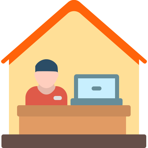 work from home Generic color fill icono