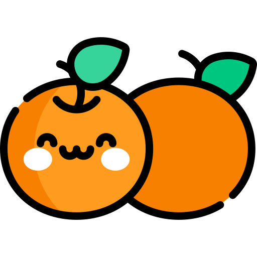 Mandarin Kawaii Lineal color icono