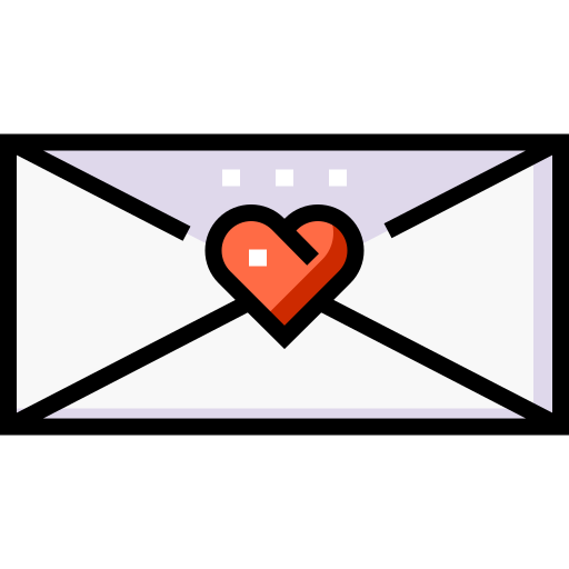 Любовное письмо Detailed Straight Lineal color иконка
