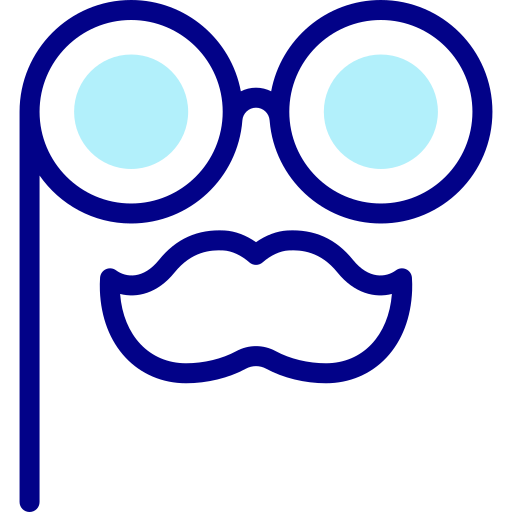 gafas y bigote Detailed Mixed Lineal color icono