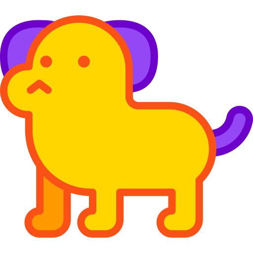 perro Retro Neon Lineal color icono