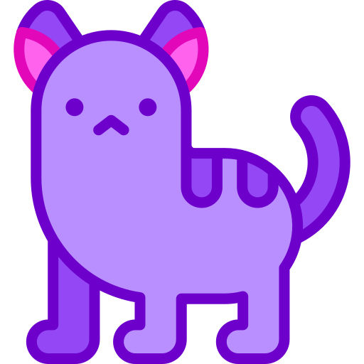 gato Retro Neon Lineal color icono