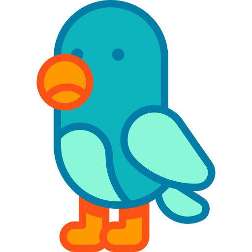 papuga Retro Neon Lineal color ikona