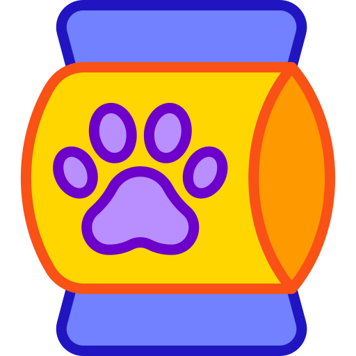Dog Food Retro Neon Lineal color icon