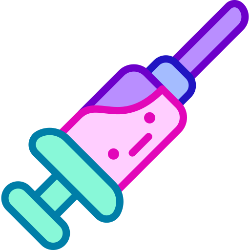 vacuna Retro Neon Lineal color icono