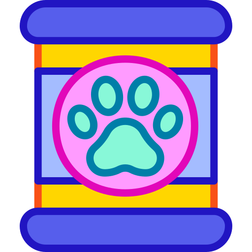 karma dla zwierząt Retro Neon Lineal color ikona