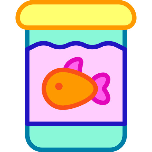 Рыбий корм Retro Neon Lineal color иконка
