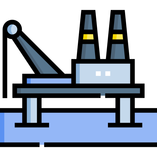 platforma wiertnicza Detailed Straight Lineal color ikona