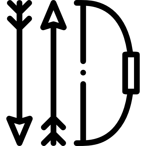 활과 화살 Detailed Rounded Lineal icon